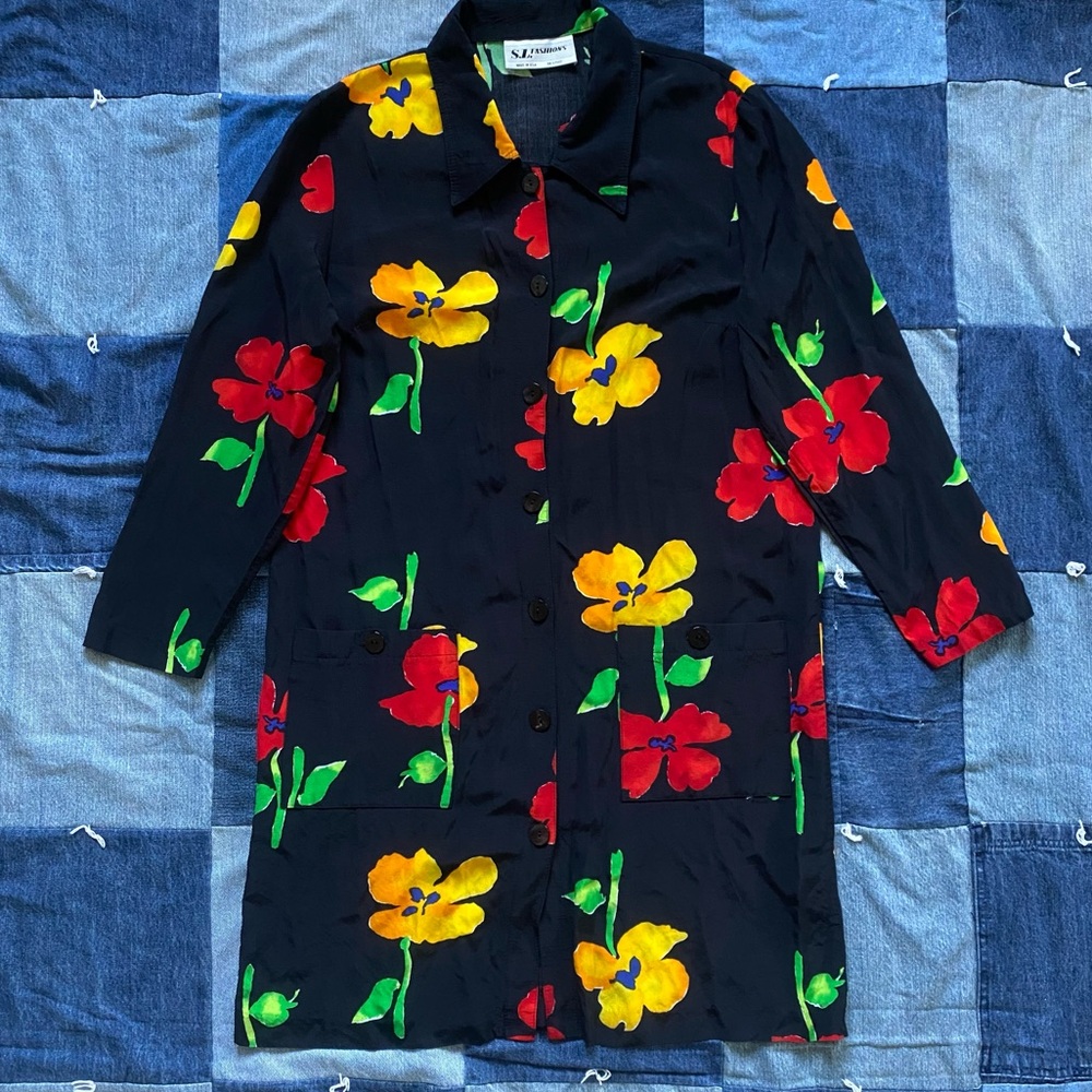vintage 90s S.L. fashions floral dress size M
